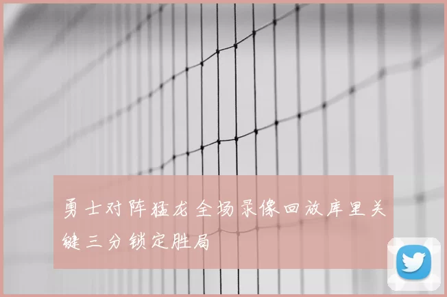勇士对阵猛龙全场录像回放库里关键三分锁定胜局